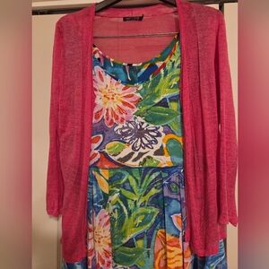 Women's NIC + ZOE Linen Blend  Cardigan L